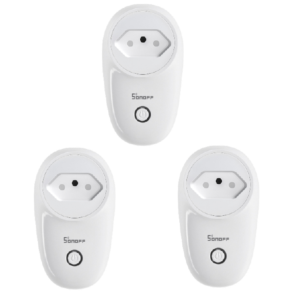 Smart WIFI Socket BR Wireless Plug Power Sockets Smart Home Switch Work With Alexa Google Assistant IFTTT,3Pcs S26 10A AC90V-250V