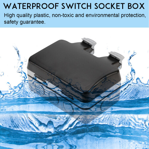 (B) Outdoor Wall Single Double Socket Waterproof Box Dustproof Plug Socket Box 250V 2