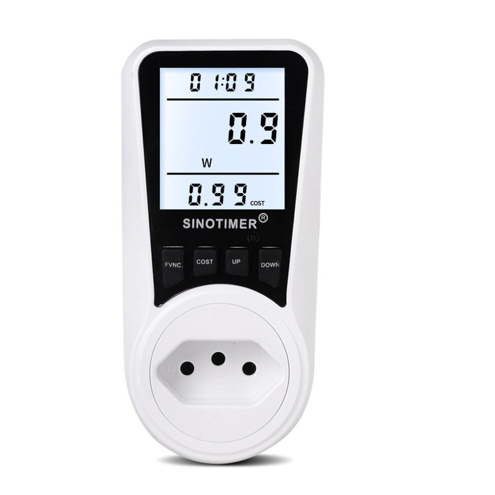 (Brazil Plug) Plug Socket Digital Wattmeter Meter Power Consumption Watt Energy Meter Kwh Electricity Analyzers Monitors With Backlight 110V/220V 6112212078099