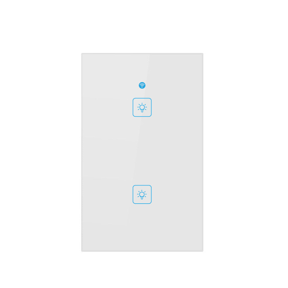 (2CH) US Standard 1/2/3 Gang WIFI Touch Wall Switch Support Alexa Google Home 250V 2A/400W