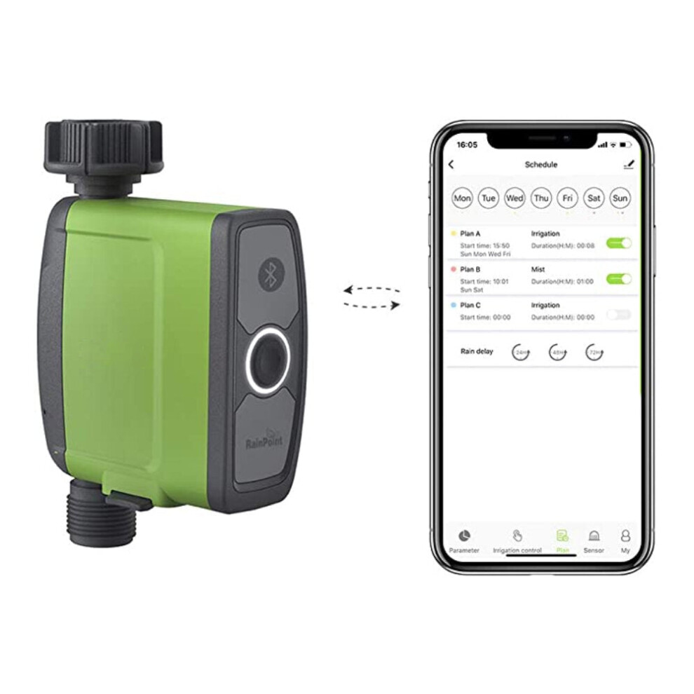Bluetooth Sprinkler Timer Programmable Smart Hose Faucet Timer with Irrigation&Mist Mode Wireless Remote Control for Outdoor Garden Lawns