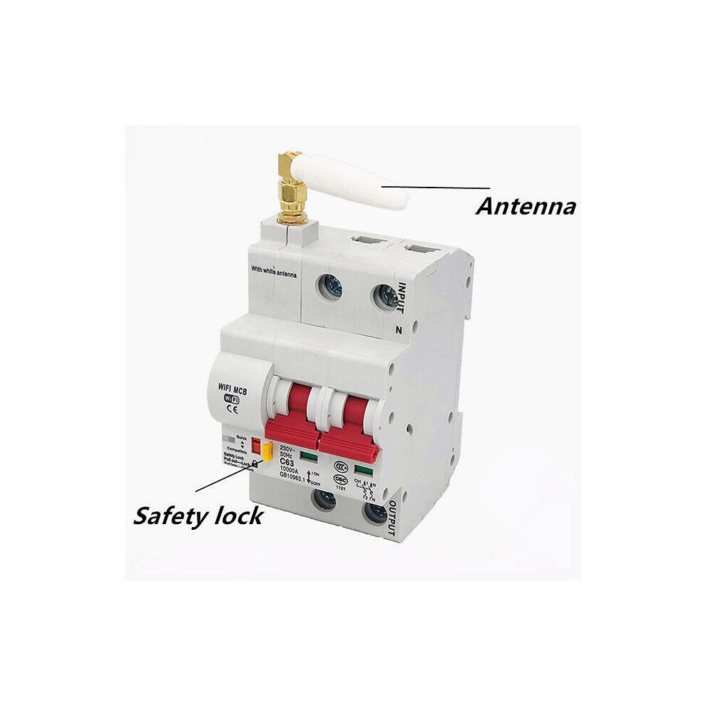 (2P) Wifi Smart Circuit 25A Breaker Automatic Switch Overload Short Circuit Protection Work With Alexa And Google Home 6112212066027