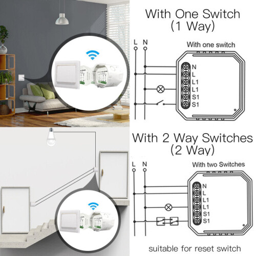 Smart Solution On-off Switch Smart Home Modification Module Work with Alexa Google,220-240V 2