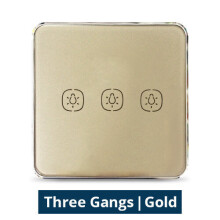 (3 Gang Gold) Wireless Remote Switch Work with Tuya Hub One Two Three Gangs Touch Switches Sticker Battery Power 2MQTT deCONZ