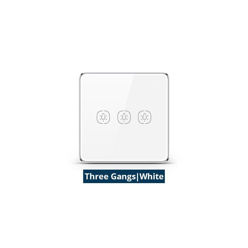 (3 Gang White) Wireless Remote Switch Work with Tuya Hub One Two Three Gangs Touch Switches Sticker Battery Power 2MQTT deCONZ