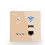 (Black) 220V 300Mbps Wireless WiFi Socket RJ45 Embedded Wall WIFI Route AP Relay Smart USB Socket Crystal Glass Panel 4