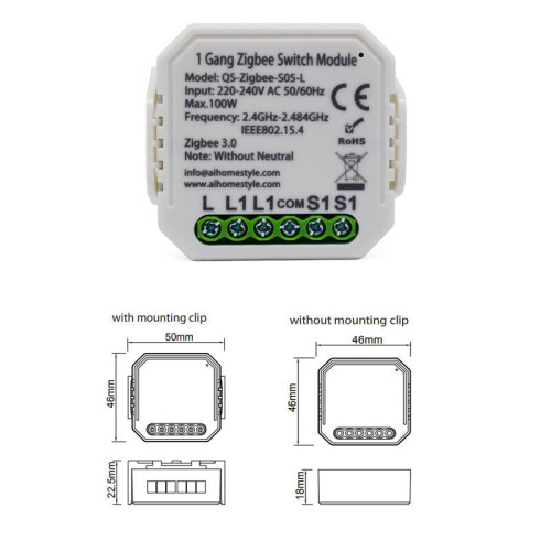 Dimming Switch Smart Home Modification Module without Neutral,220-240V