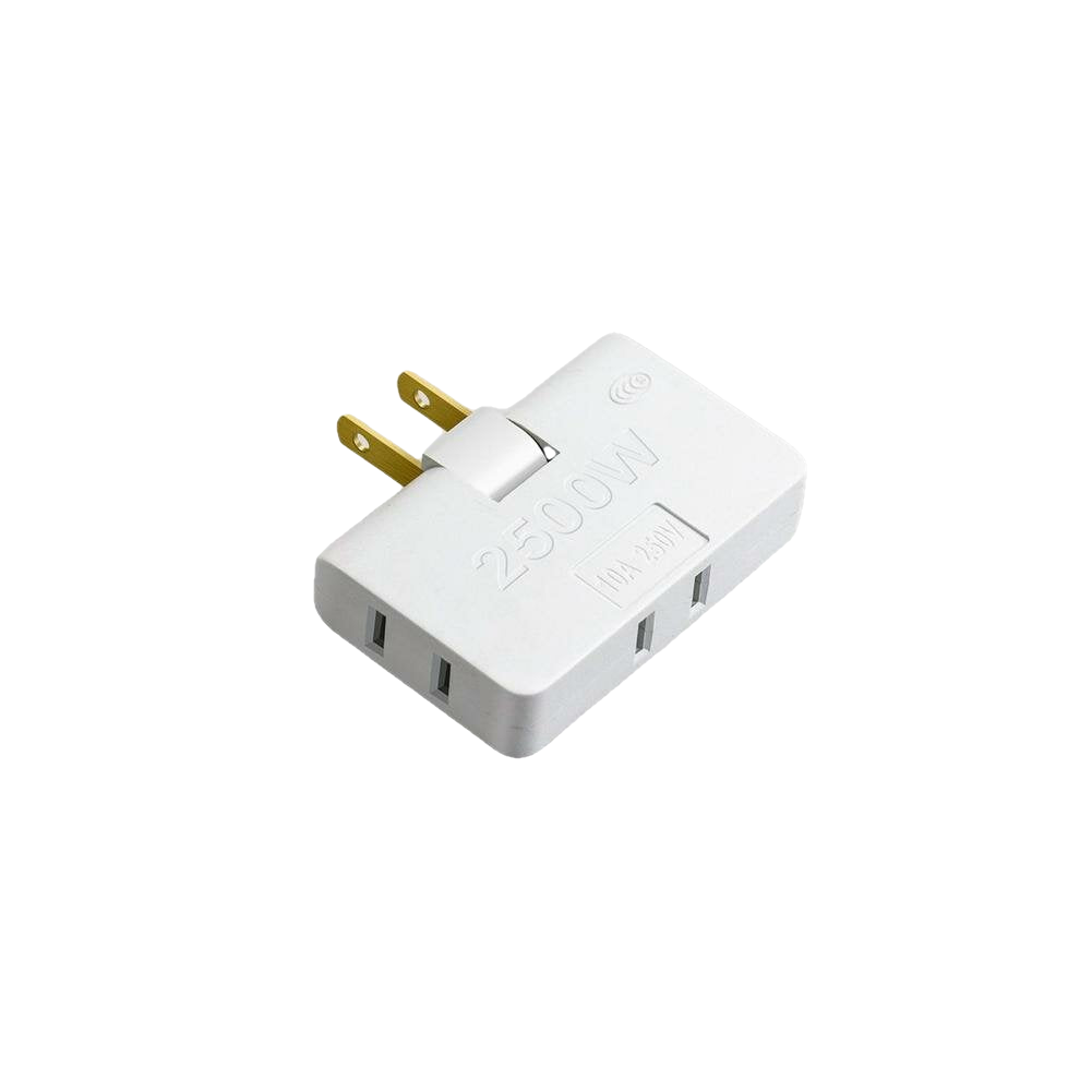 (White) 180 Degree Rotating Socket Ultra-thin One-turn Three-plug Household Two-hole Socket Two-pin Wireless Converter Adapter