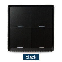 (Black) Wireless Switch Sticker Battery Power SmartThings Control ZB 2MQTT deCONZ 4 Gang
