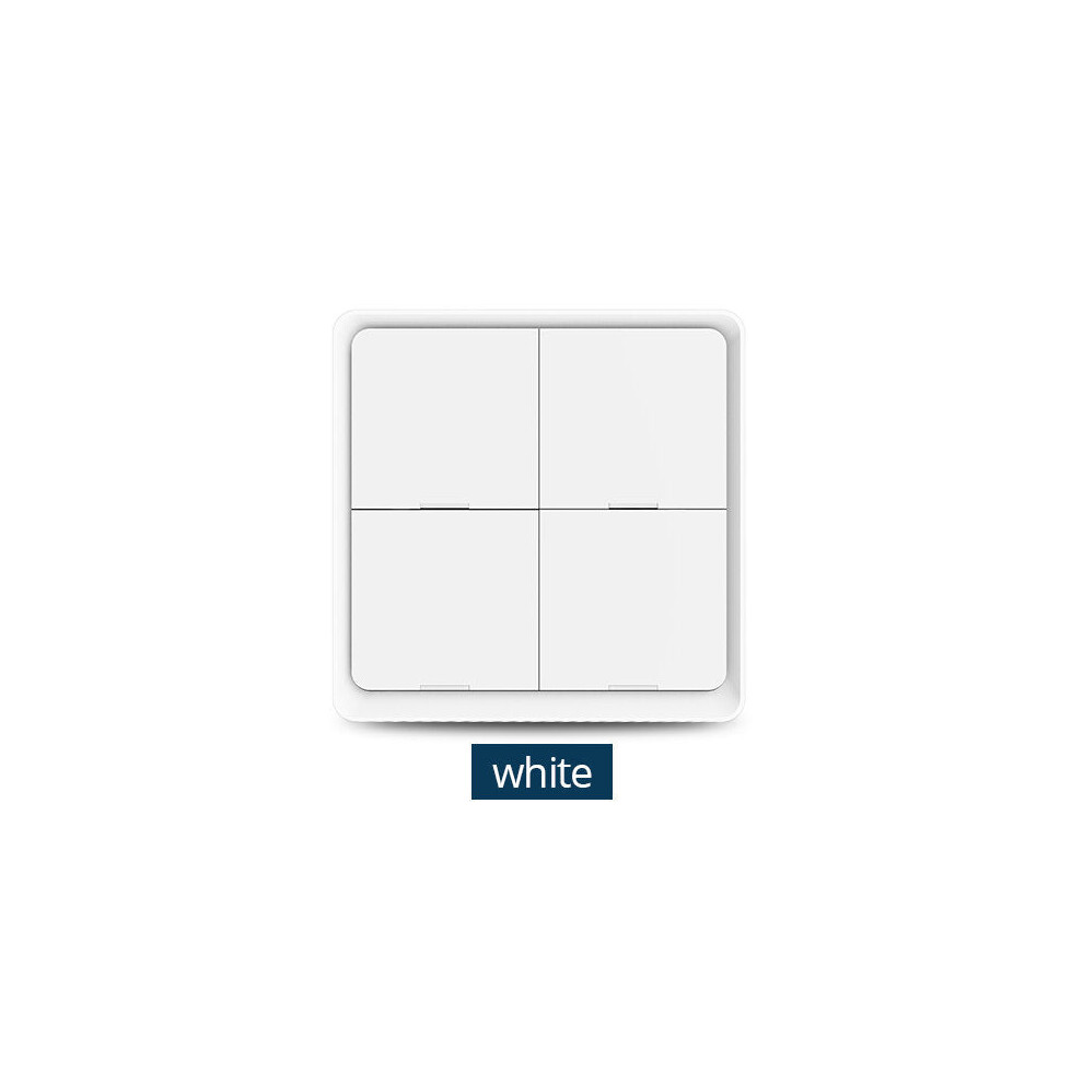 (White) Wireless Switch Sticker Battery Power SmartThings Control ZB 2MQTT deCONZ 4 Gang