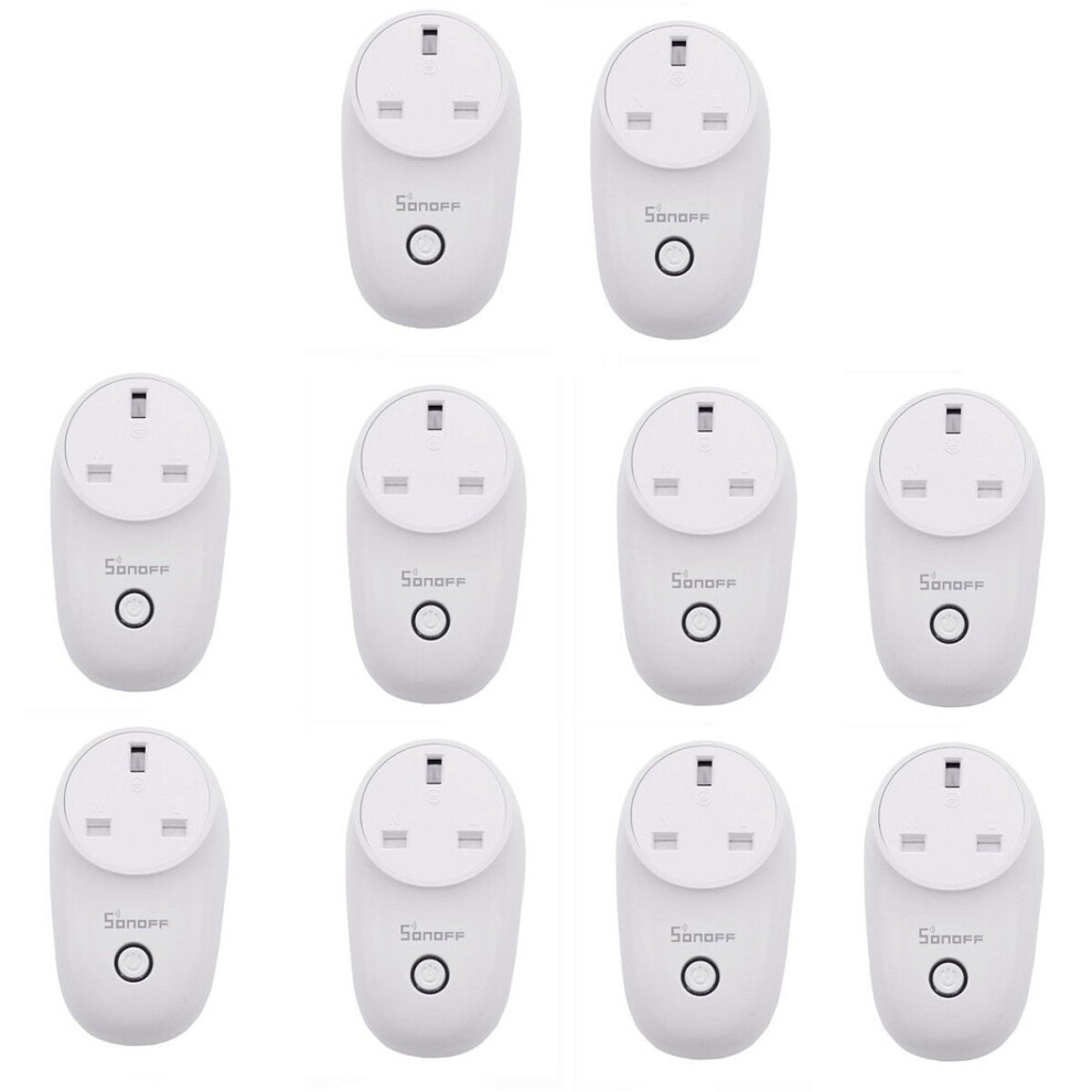 Smart WIFI Socket UK Wireless Plug Power Sockets Smart Home Switch Work With Alexa Google Assistant IFTTT,10Pcs S26 10A AC90V-250V