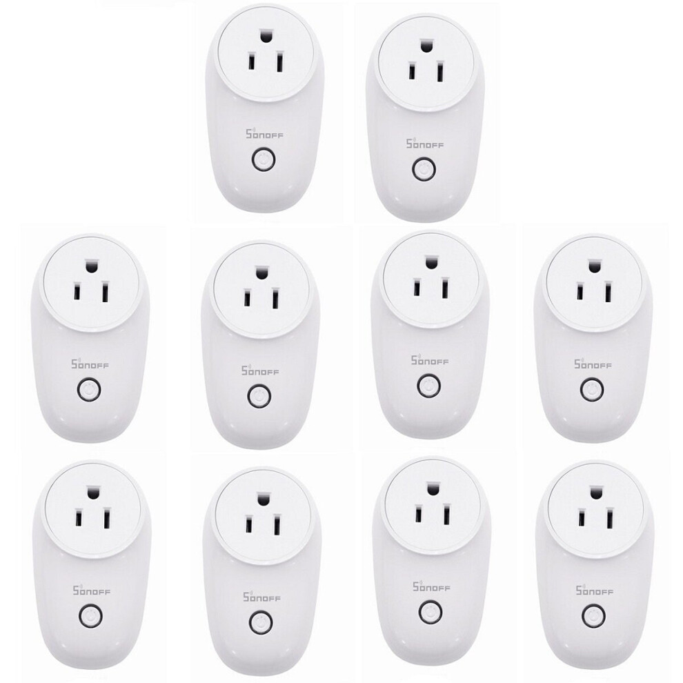 Smart WIFI Socket US Wireless Plug Power Sockets Smart Home Switch Work With Alexa Google Assistant IFTTT,10Pcs S26 10A AC90V-250V