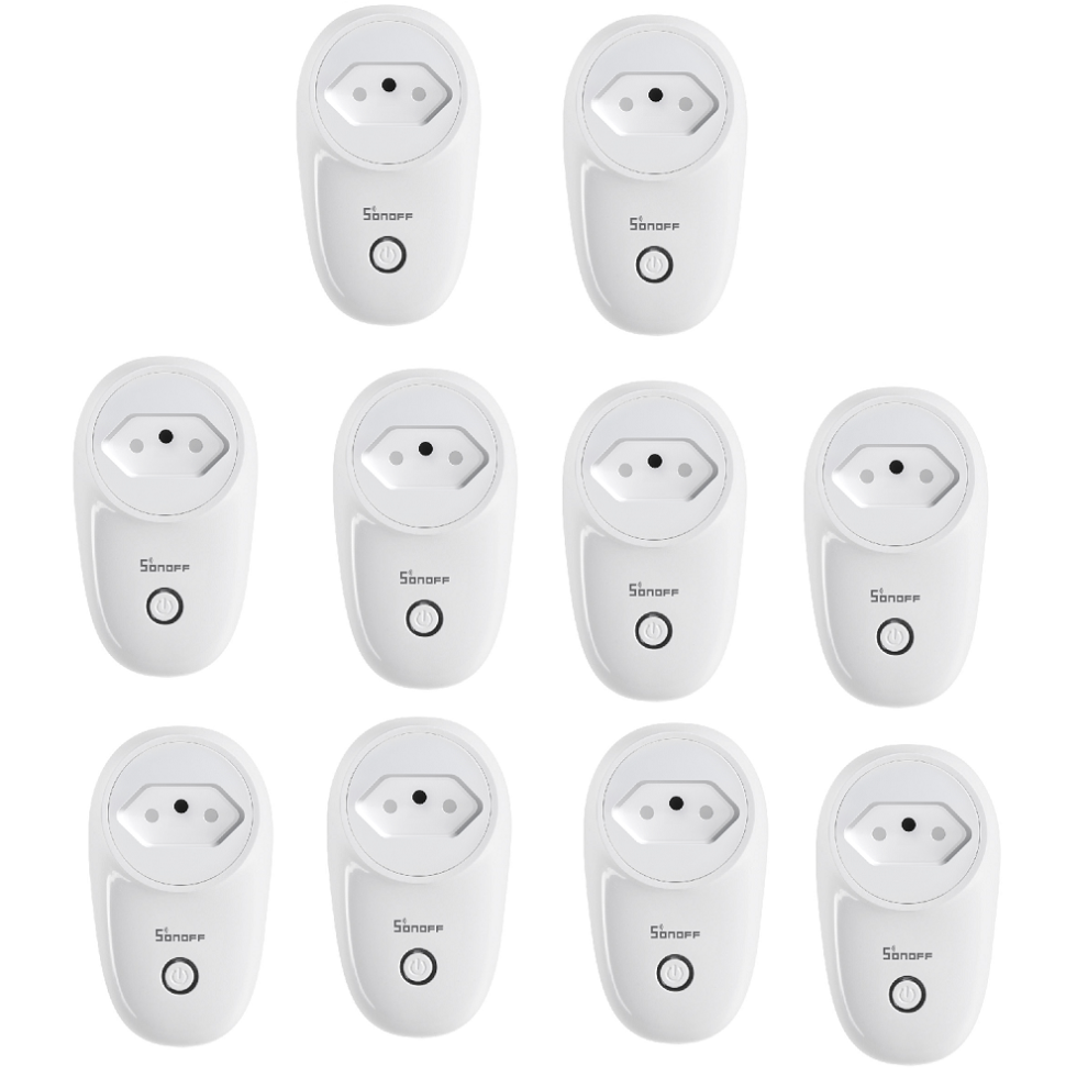 BR Plug Smart WIFI Socket BR Wireless Plug Power Sockets Smart Home Switch Work With Alexa Google Assistant IFTTT,10Pcs S26 10A AC90V-250V