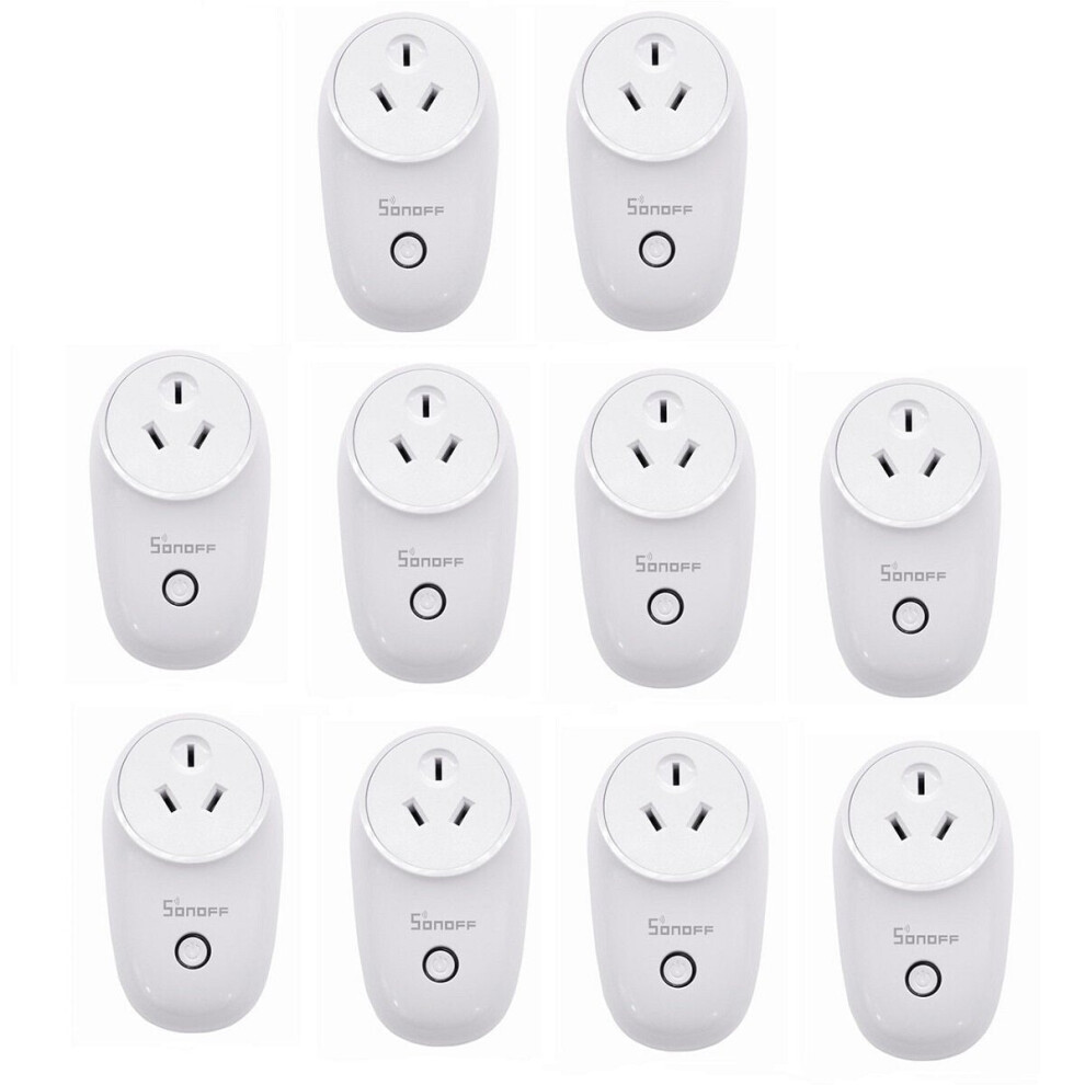 AU Plug Smart WIFI Socket AU Wireless Plug Power Sockets Smart Home Switch Work With Alexa Google Assistant IFTTT,10Pcs S26 10A AC90V-250V