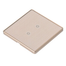 (2Gang gold) EU Standard 1/2/3 Gang Metal Frame Smart Switch Remote Control Light Switch Work with Alexa Google Home