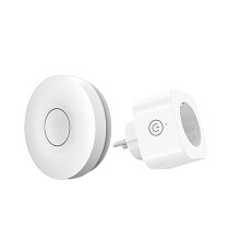 (EU) Wireless Socket Self-powered Air Switch Food Residues Garbage Disposal Appliances Fan TV 10A Remote Control No Drilling No Pipe