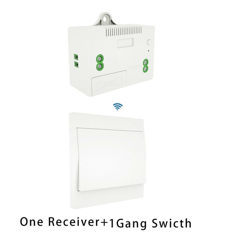 (1gang switch+1 receiver,) Wireless Switch No Battery Remote Control Wall Light Switch Self Powered No Wiring Needed Wall Panel Transmitter