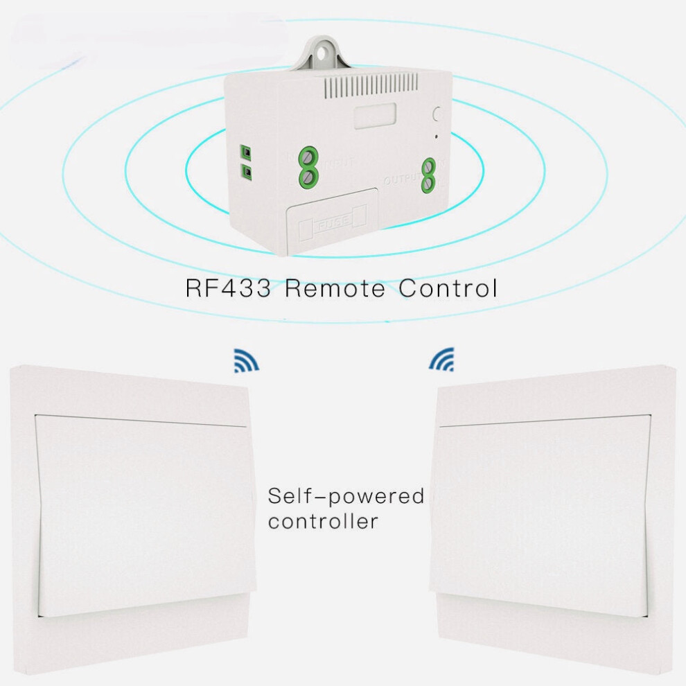 (2way-type) Wireless Switch No Battery Remote Control Wall Light Switch Self Powered No Wiring Needed Wall Panel Transmitter