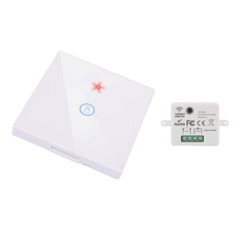 (White, 2 Way 2 Control) Touch Wireless Wall Switch EU Type 86 Smart Switch Wifi Controller Remote/Switch Control for Smart Home Compatible with Alexa Google Smart Home 1