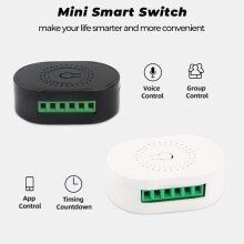 (White, 10A) Smart Breaker Mobile APP Voice Control 10A 16A Hidden Dual-control Switch