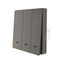 (3Gang) Smart Light Switch No Neutral Wire No Capacitor Remote Control Works with Alexa Google Home