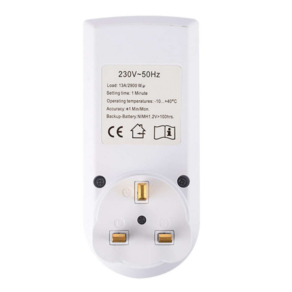 (UK Plug) Plug-in 24h Digital Electronic Timer Switch Socket Automation Programmable