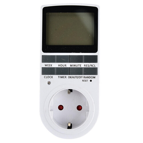 (EU Plug) Plug-in 24h Digital Electronic Timer Switch Socket Automation Programmable 2