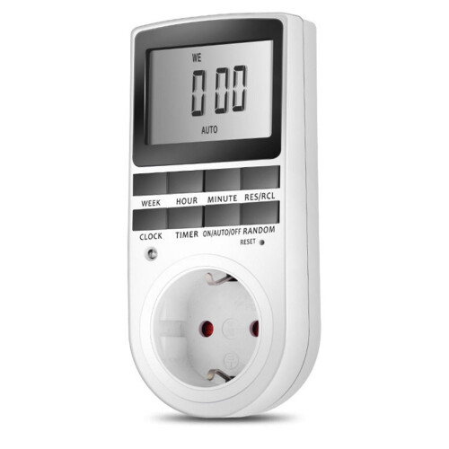 (EU Plug) Plug-in 24h Digital Electronic Timer Switch Socket Automation Programmable 1