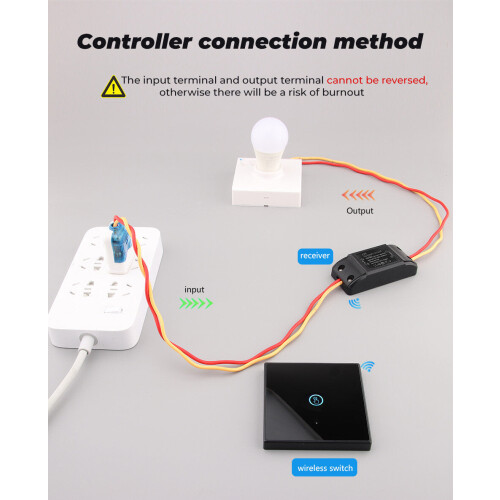 (2pc2 Gang  switch+2pc controller white) WiFi Light Switch 220V RF 433MHz With Breakers Remote Control Delay Module DIY Timer Switch Works With Alexa Google Home 2