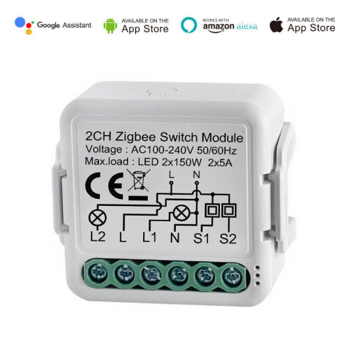Two Way Smart Switch Module 110-240V Control Light Switch Controller Automation Module Relay Work With Alexa/Google Home
