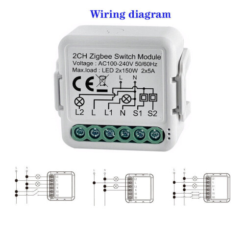 Two Way Smart Switch Module 110-240V Control Light Switch Controller Automation Module Relay Work With Alexa/Google Home 2