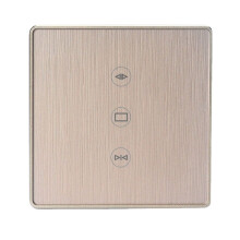 (Gold) WiFi Curtain Switch Type 86 EU Standard Metal Frame Brushed Wall Curtain Switch
