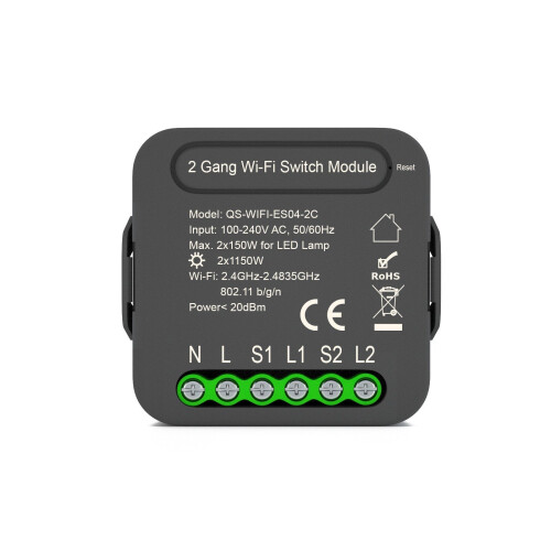 Switch Module with 2 Gang Dual Way Control App Smart Home Interruptor Work for Alexa Google Home 1