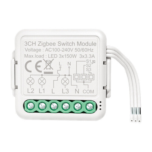 Smart Switch Module With Neutral 3gang/ Way 100V-240V Wireless Light Switch Relay Compatible Alexa Google Home 1