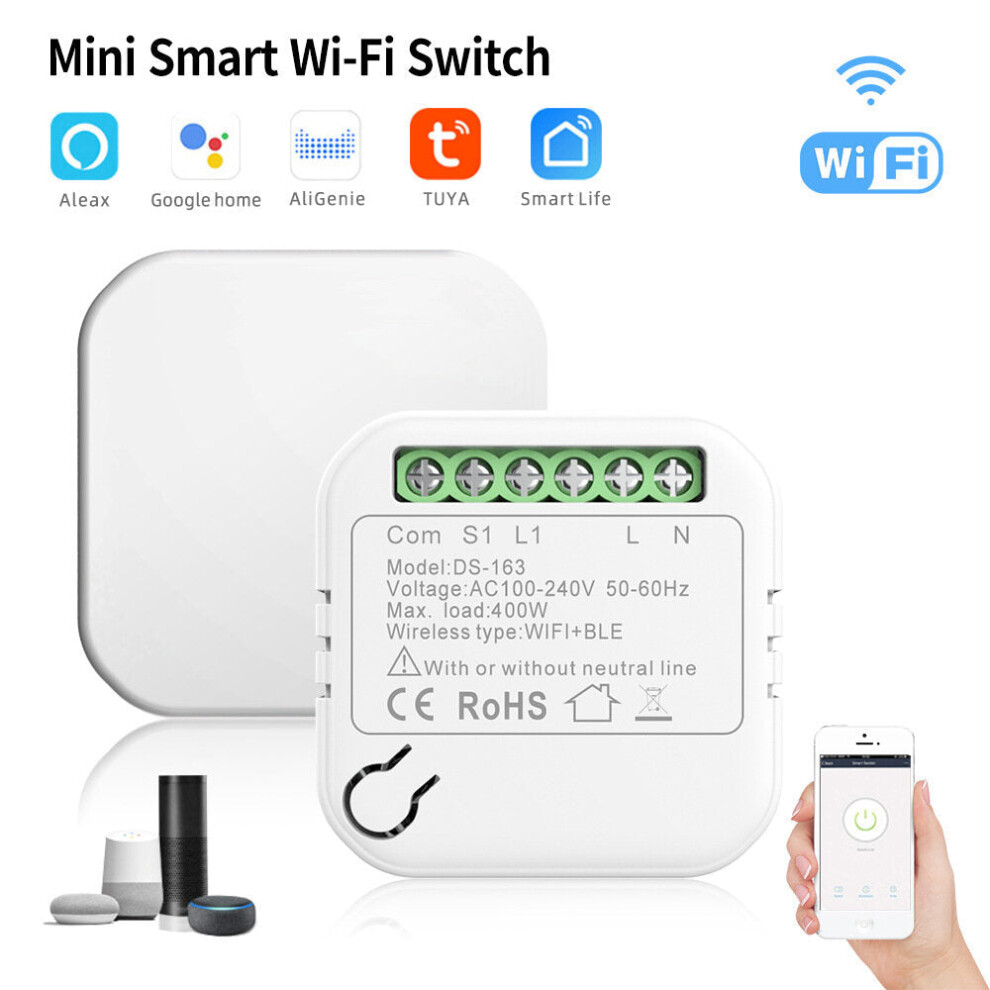 Smart WIFI Dual Control On-off Switch Dual-line Shared Switch Module Mobile Phone Voice Control Works with Amazon Alexa /Google Home