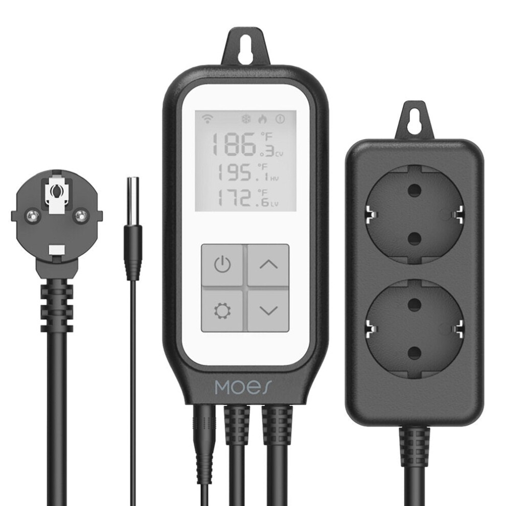 (EU Plug) LED Display WiFi Tuya Smart Digital Thermostat Socket App Remote Control Agricultural Household Temperature Regulator AC100-250V