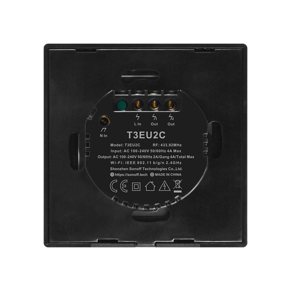 (EU) WIFI Wall Switch 433Mhz RF Smart Wall Touch Light Switch For Smart Home Work With Alexa Google Home,EU/US/UK AC 100-240V 1/2/3 Gang