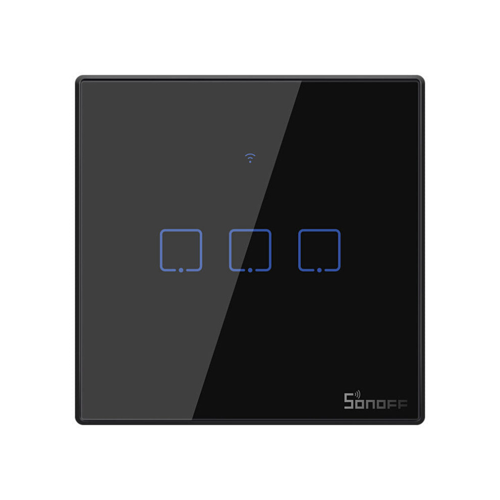 (Uk 3Gang) Wifi Wall Switch 433Mhz Rf Smart Wall Touch Light Switch For Smart Home Work With Alexa Google Home,Eu/Us/Uk Ac 100-240V 1/2/3 Gang 6112211880495