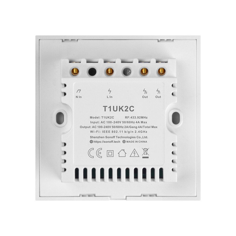(UK, 1 Gang) WIFI Wall Switch Smart Wall Touch Light Switch For Smart Home Work With Alexa Google Home EU/US/UK AC 100-240V 1/2/3 Gang TX