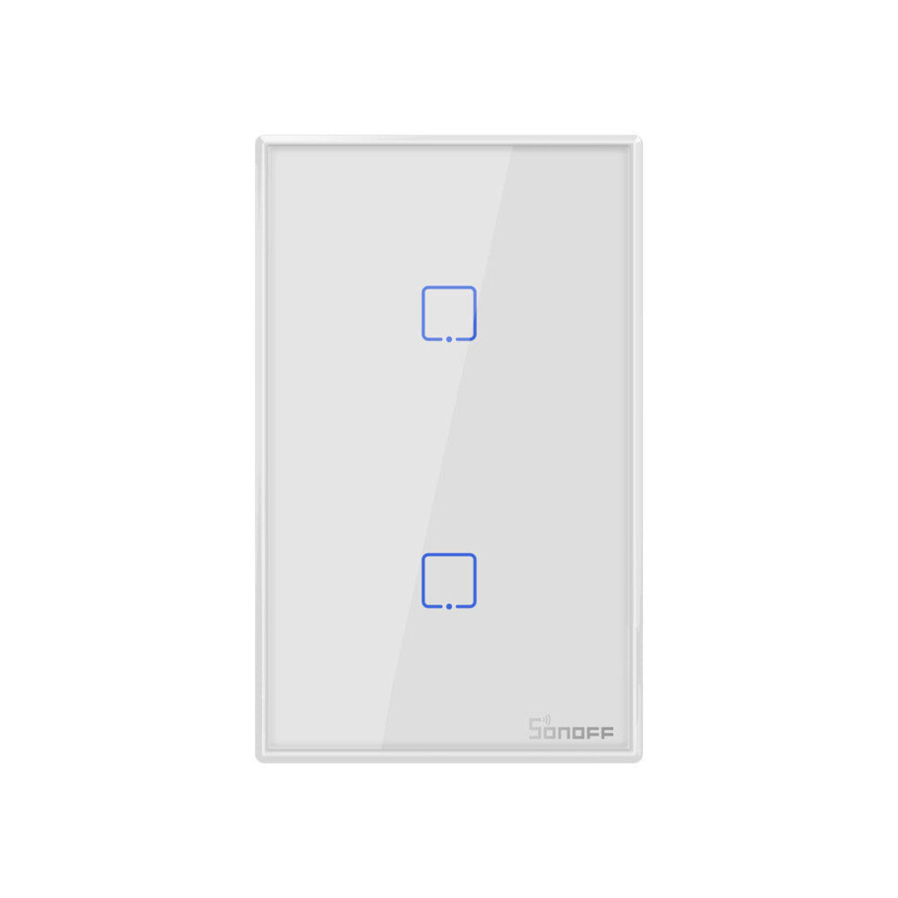 (US, 2 Gangs) WIFI Wall Switch Smart Wall Touch Light Switch For Smart Home Work With Alexa Google Home EU/US/UK AC 100-240V 1/2/3 Gang TX