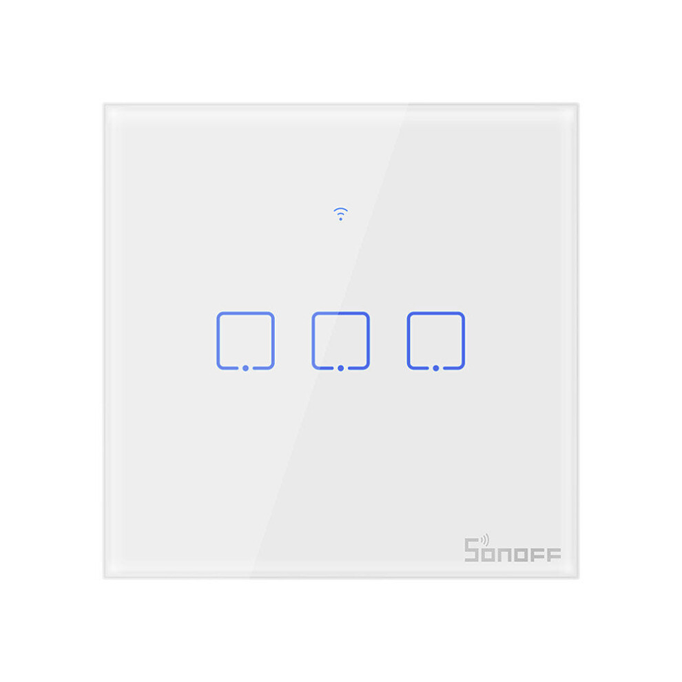 (Eu 3Gang) Wifi Wall Switch Rf Smart Wall Touch Switch For Smart Home Work With Alexa Google Home,Eu/Us/Uk Ac 100-240V 1/2/3 Gang 433Mhz 6112211880365