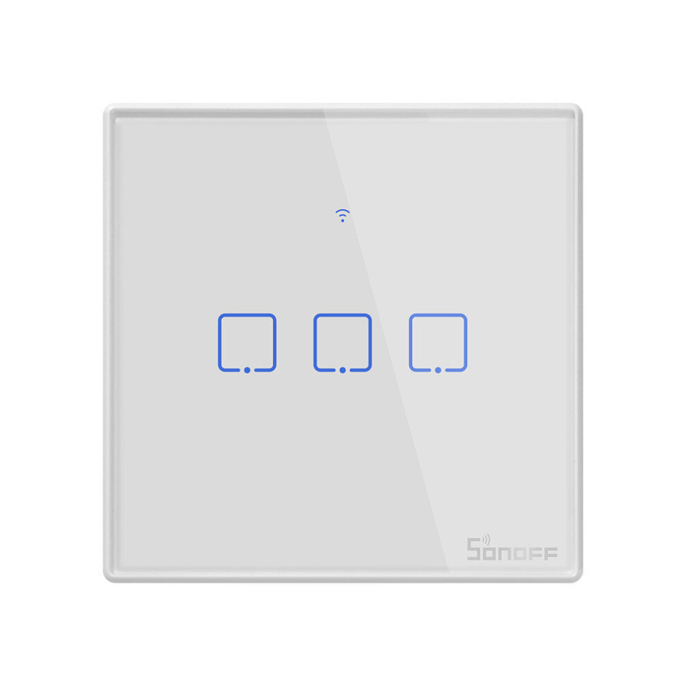(Uk 3Gang) Wifi Wall Switch Rf Smart Wall Touch Switch For Smart Home Work With Alexa Google Home,Eu/Us/Uk Ac 100-240V 1/2/3 Gang 433Mhz 6112211880396
