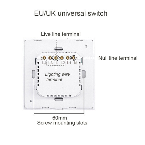 (White) Dimmer Switch EU Standard Smart Touch Switch Compatible with Alexa Google Home 2