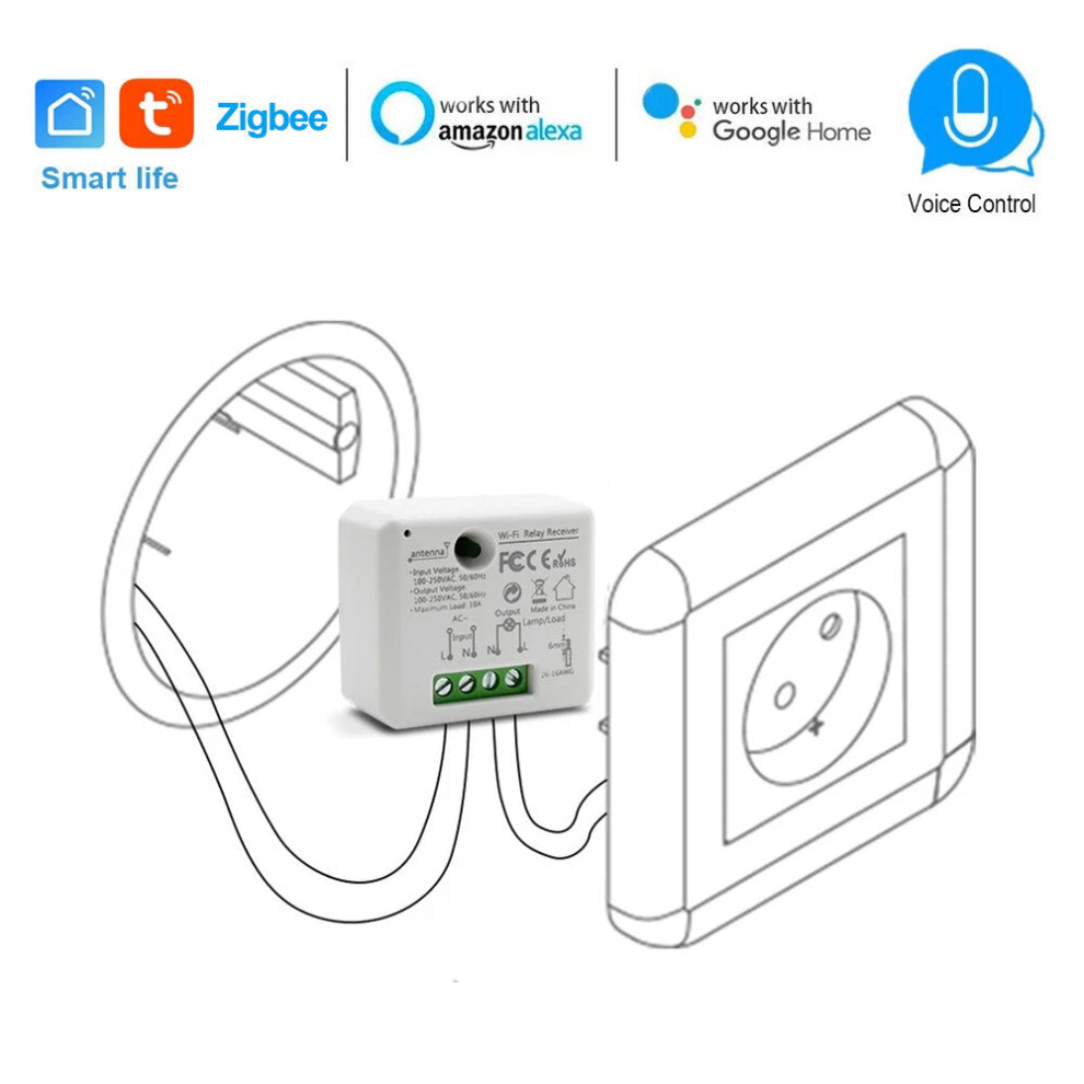 Smart Smart Socket Switch Module 10A 110V 240V 2500W Controller Voice Control Timer Switch Support Alexa Google Ifttt 6112212068625
