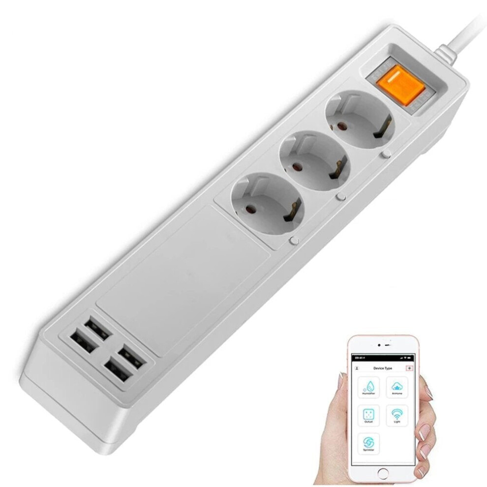 Smart Wifi Power Strip Outlets EU Plug Extension USB Socket with 4*USB/3 AC EU Socket Work with Alexa Google Home