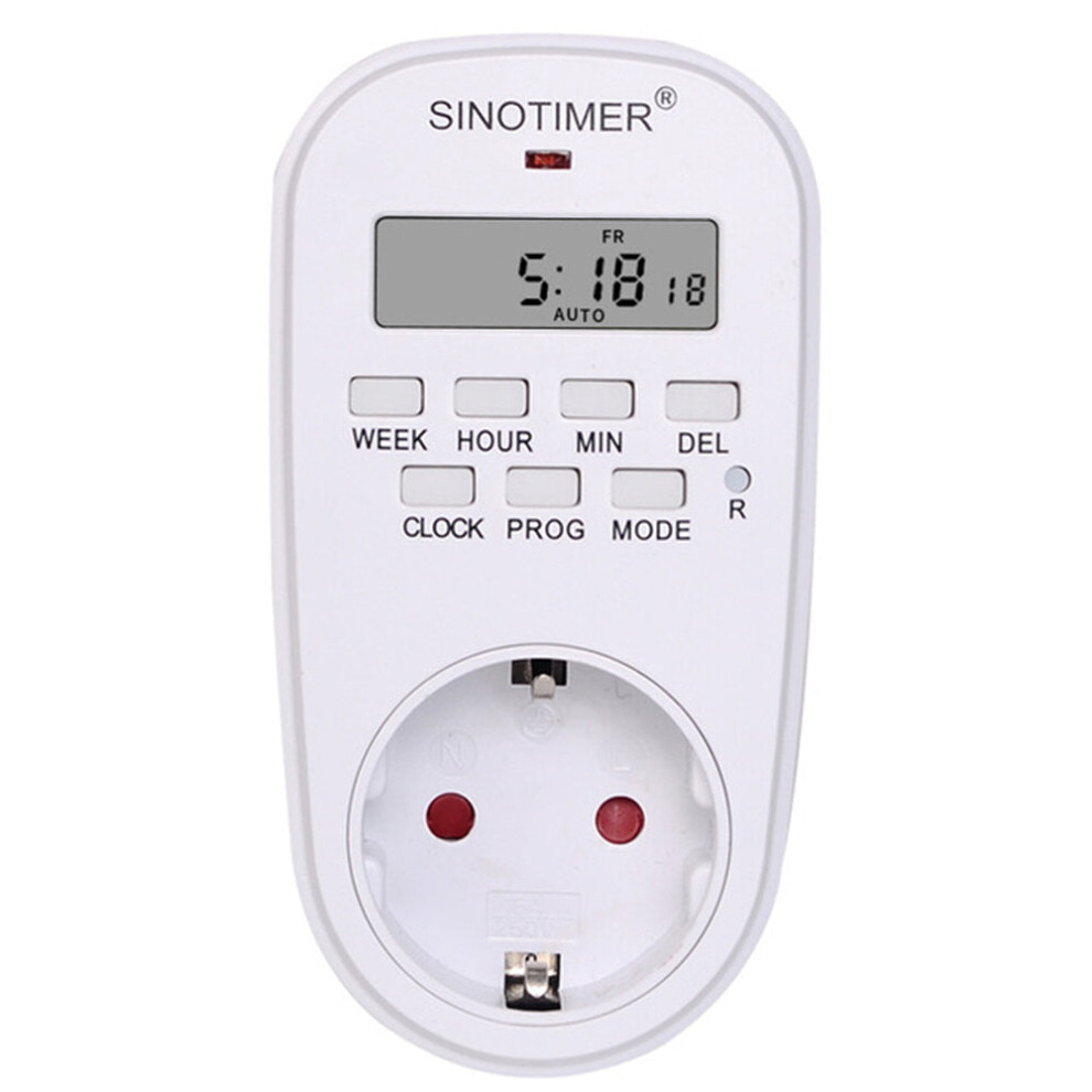 (EU Plug) EU Plug Outlet Electric Digital Socket Timer Plug 220V Time Control Countdown Timer Switch