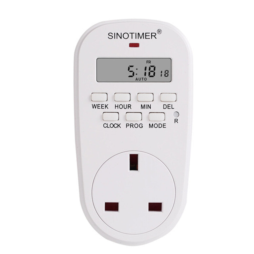 (UK Plug) EU Plug Outlet Electric Digital Socket Timer Plug 220V Time Control Countdown Timer Switch