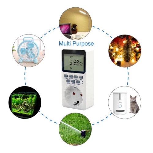 (EU Plug) EU Plug Outlet Electric Digital Socket Timer Plug 220V Time Control Countdown Socket Timer Switch 2