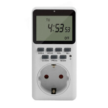 (EU Plug) EU Plug Outlet Electric Digital Socket Timer Plug 220V Time Control Countdown Socket Timer Switch