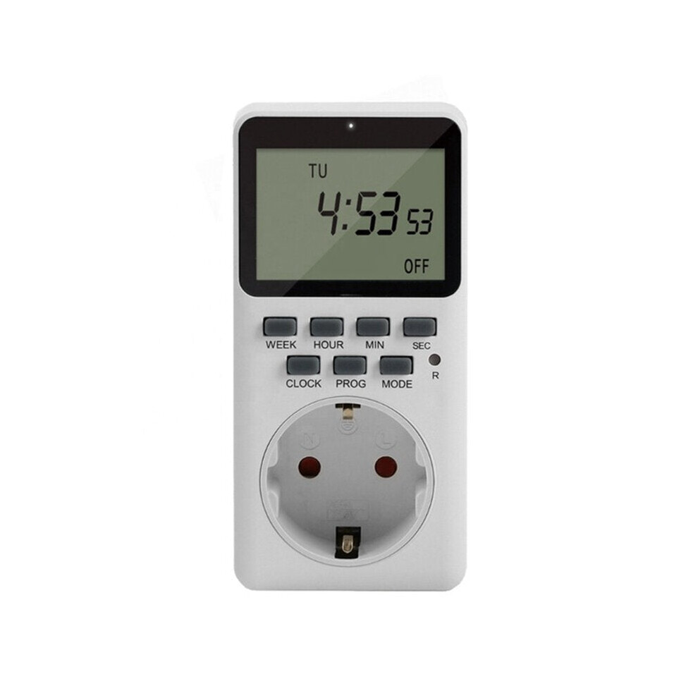 (EU Plug) EU Plug Outlet Electric Digital Socket Timer Plug 220V Time Control Countdown Socket Timer Switch